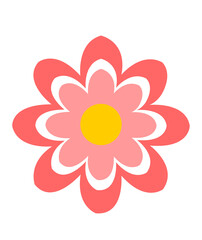 Flower clip art design on plain white transparent isolated background for card, shirt, hoodie, sweatshirt, apparel, tag, mug, icon, poster or badge