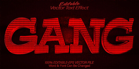 Gang Vector Text Effect Editable Alphabet Black and Red Mafia Crime  Boss