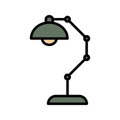 table lamp icon. Table lamp light vector icon, sign. Table lamp outline, solid, silhouette