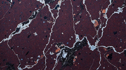 Detailed Texture of a Marbled Red Terrazzo Floor