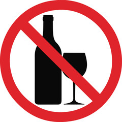 No Alcohol Sign Prohibited Alcoholic Beverages