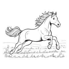 Vintage Engraving woodcut Horse retro vector art illustration design.	