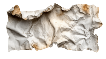 Crumpled old paper with burnt edges and a textured surface