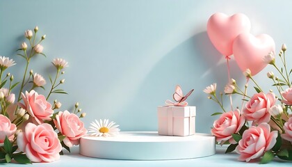 Minimalist Mother’s Day Display
Mother’s Day Gift Box & Heart Balloon
Pastel Mother’s Day Mockup
3D Render – Minimalist Mother’s Day