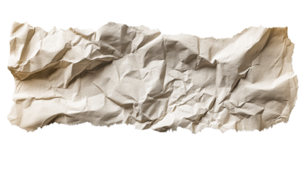 Crumpled paper texture with transparent background for design use