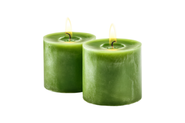 Green Candles isolated on transparent background
