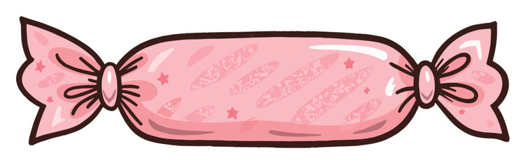 Candy illustration in pink, colorful design, sweet treat concept  