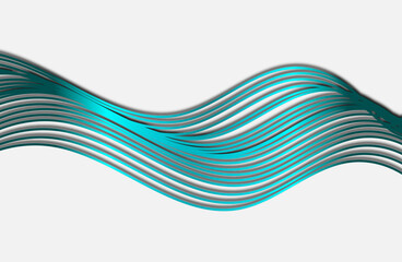 Modern abstract light background with a green wave of lines. Imitation of a sound wave. vector illustration. Suitable as wallpaper background, cover, template.