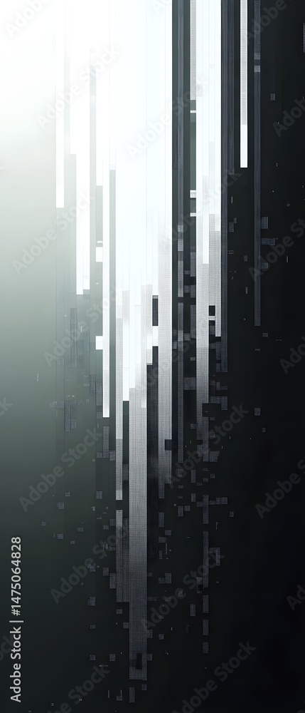 Poster futuristic abstract cityscape with a sleek high tech design featuring geometric shapes glowing lines