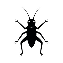 Cricket Insect Black Vector Silhouette