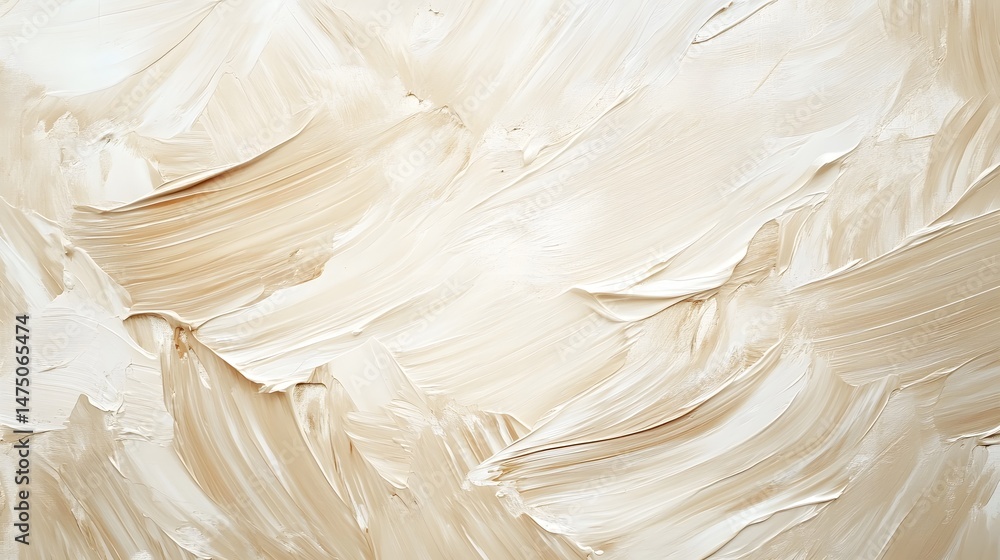 Poster soft neutral toned abstract background with fluid expressive brushstrokes creating a textured minima