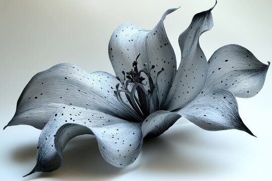 Elegant, grayscale lily, delicate petals