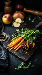 vegetables on a wooden table