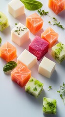 sushi with salmon and wasabi