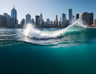 Obraz premium City Skyline Wave