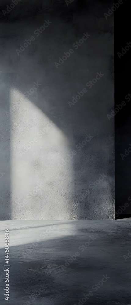 Poster a stark minimalist composition showcasing the captivating interplay of light and shadow creating a m