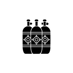 creative details Outline silhouette Gas cylinders icon Vector Illustration 
