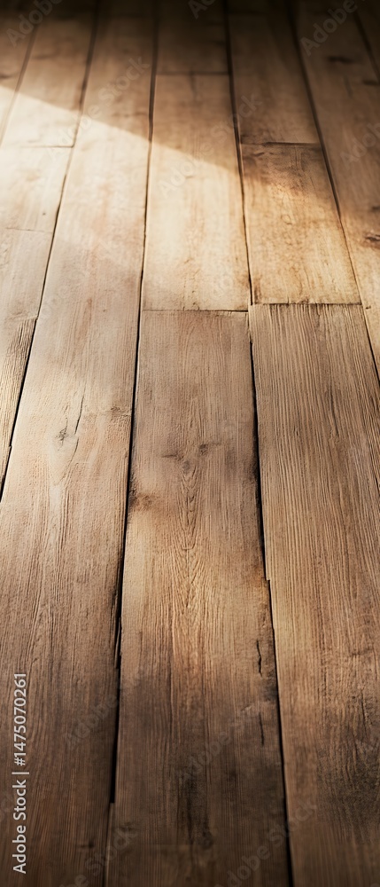 Poster a close up view of an old weathered wooden floor with a natural rustic texture and geometric pattern
