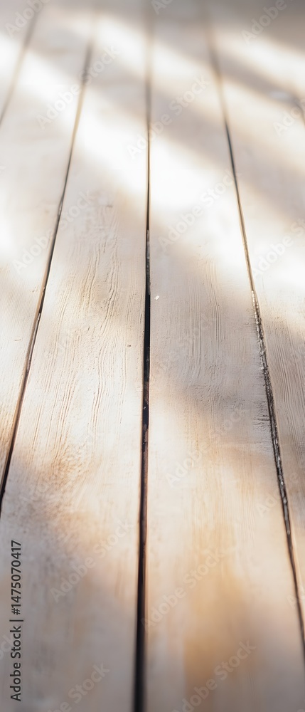 Poster close up view of a weathered wooden surface composed of parallel planks showcasing the natural grain