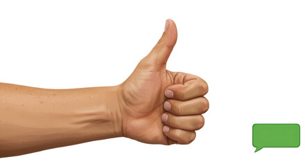 Isolated Thumbs Up with Speech Bubble