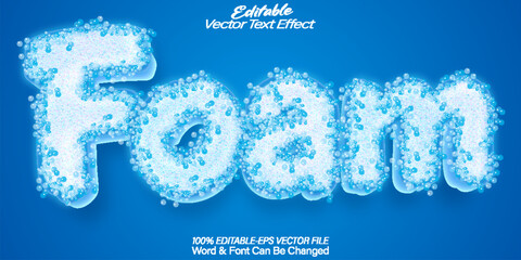 Foam Wash Vector Text Effect Editable Alphabet Water Clean Soap Hygiene Dirty