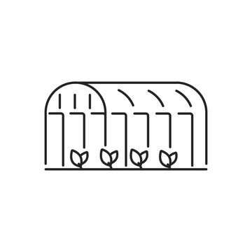 black greenhouse with plants growing clip art preview
