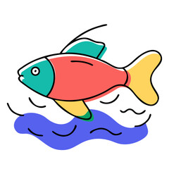 Stylized fish illustration representing aquatic life and marine environments