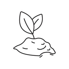 Soil ground and gardening editable stroke outline icon line
