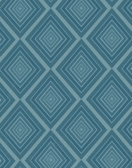 Seamless Retro Blue Diamond Tile Pattern
