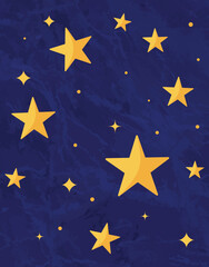 Seamless Night Sky with Golden Stars