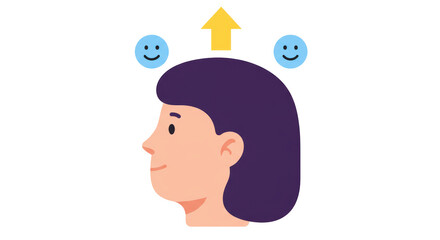 Isolated Happy Woman Profile
