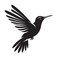 Floating Flight Hummingbird silhouette – Hummingbird illustration – Minimalist Hummingbird vector – Bird silhouette

