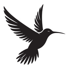 Obraz premium Effortless Grace Hummingbird silhouette – Hummingbird illustration – Minimalist Hummingbird vector – Bird silhouette