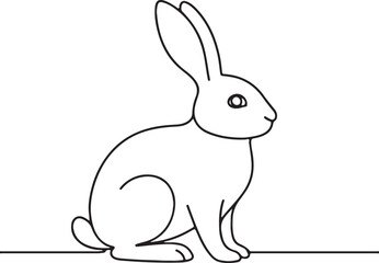 Minimalist Rabbit Line Drawing