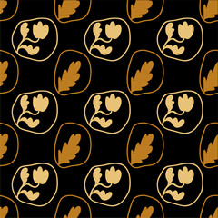 Seamless pattern in botanical fashion style. Cute abstract flowers print design wallpaper clip art wall art for home decoration.