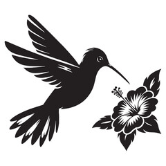 Grace in Motion Hummingbird silhouette – Hummingbird illustration – Minimalist Hummingbird vector – Bird silhouette

