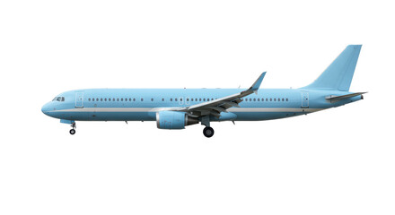 Isolated Blue Passenger Airplane