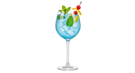 Isolated Blue Cocktail Glass