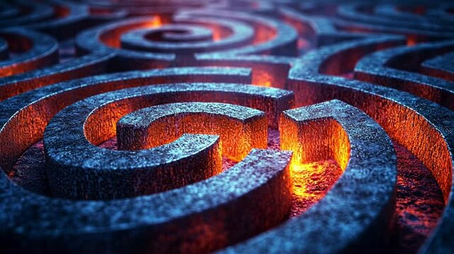 Infernal Labyrinth: A fiery stone maze.