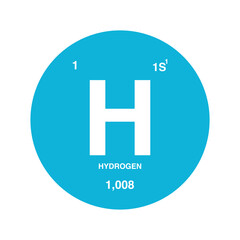 Obraz premium Hydrogen symbol vector on periodic table isolated on transparent background