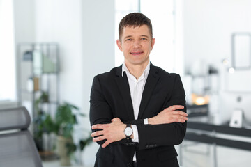 Portrait of handsome middle aged man indoors