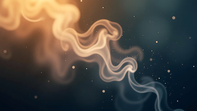 misty veil steaming gas wafts across darkened background illuminated soft warm light tiny droplets condensed water cling