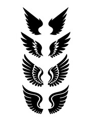 Obraz premium Minimalist Wing Silhouettes: Versatile Symbols for Design & Decor