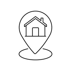 Real estate minimal thin line icons. Related building, house, apartement, sale, rent, mortagage. Vector illustration