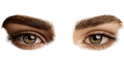Expressive eyes with natural brows on a clear background