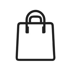 Simple outline illustration of a shopping bag in a minimalistic style, perfect for icons or graphics