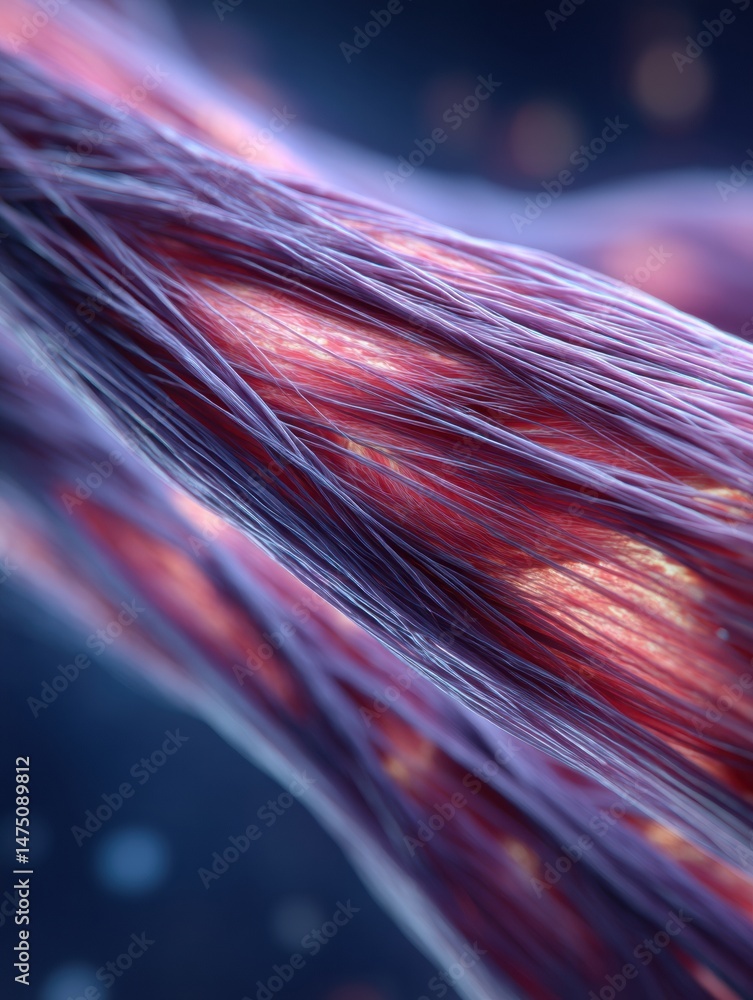 Leinwandbilder Macro 3D Render of Muscle Fibers Showcasing Intricate Details and Blurred Side Effects for a Dynamic Visual Experience
