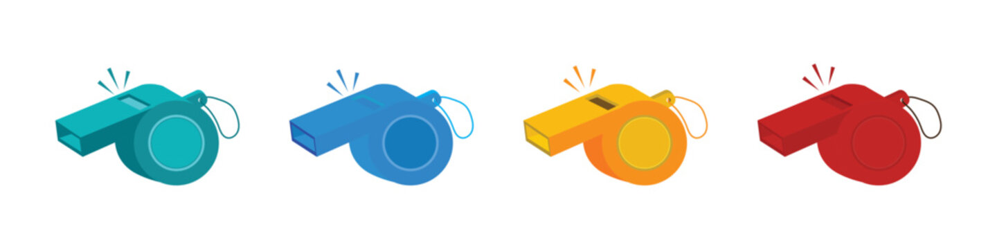 Whistle icon vector. Silhouette of referee whistle icon symbol for football and more plays. Outline of  whistle vector illustration.