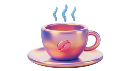 Isolated Coffee Cup with Bean Icon