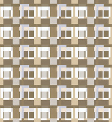 Beige Grey and White Pixel Plaid Seamless Repeat